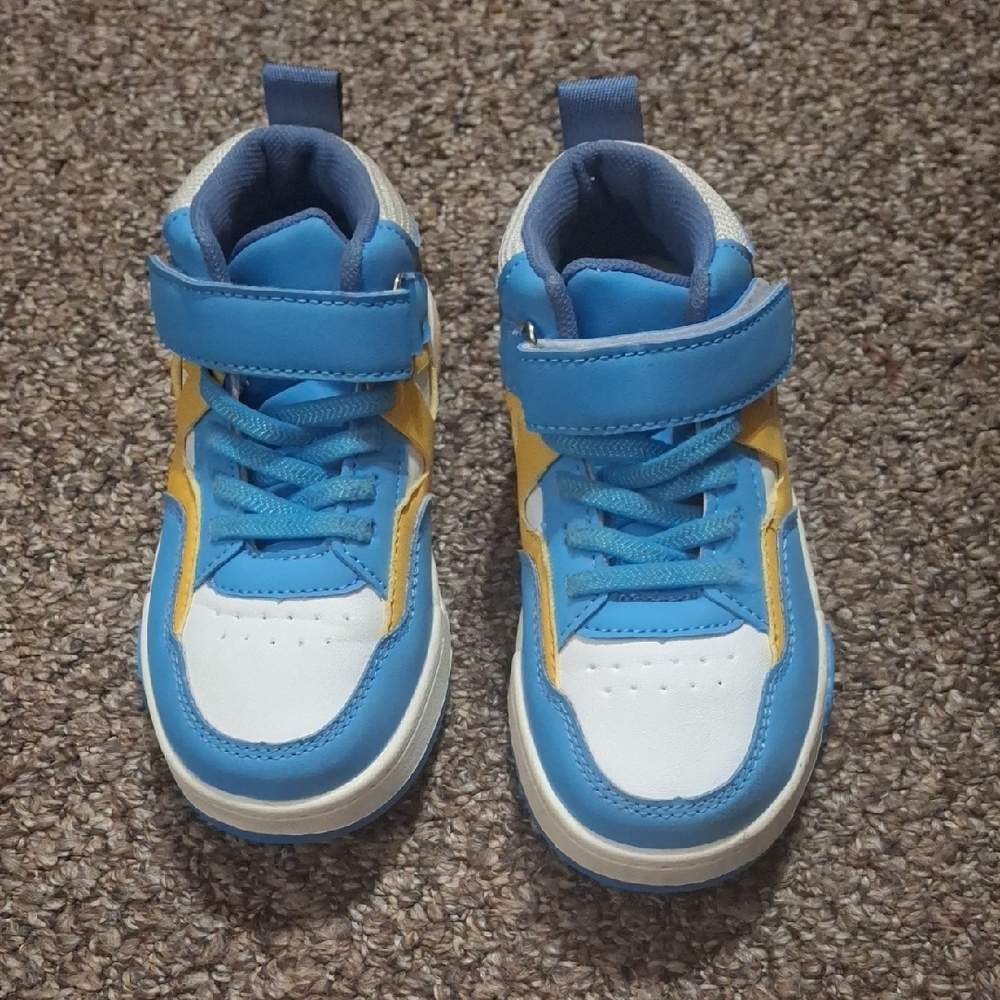 Vibrant Blue and Yellow Kids Sneakers
